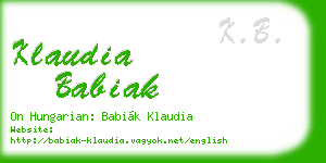 klaudia babiak business card