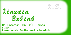 klaudia babiak business card